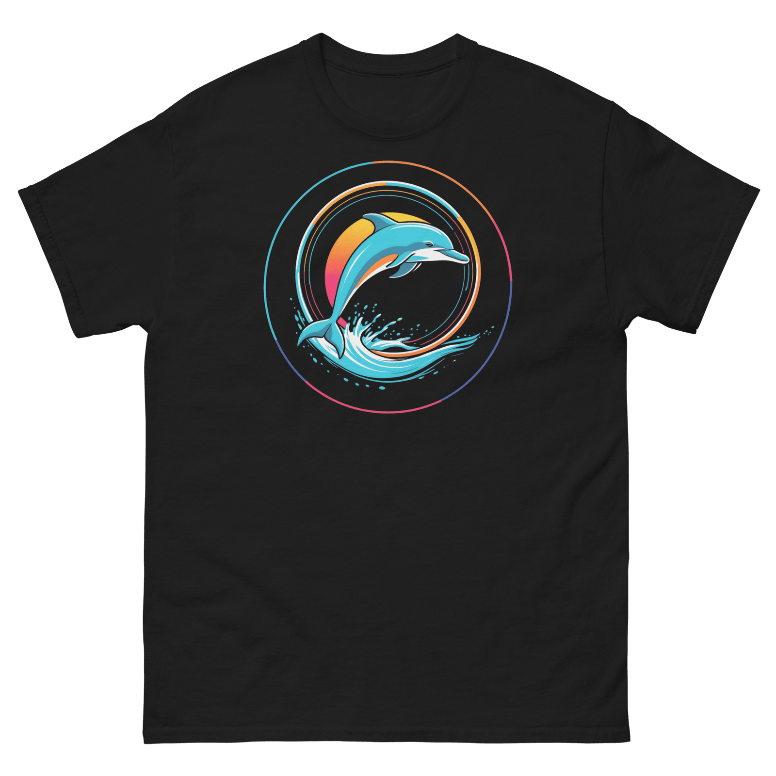 Vibrant Dolphin with Ocean Waves | Perfect for Beach or Dive Enthusiasts